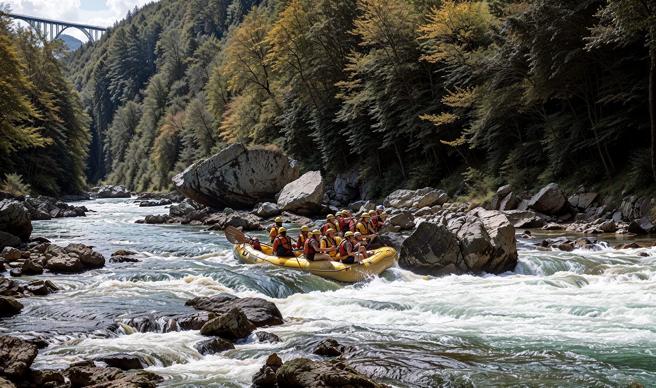 Forest surrounding the Tara River in early autumn